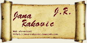 Jana Raković vizit kartica